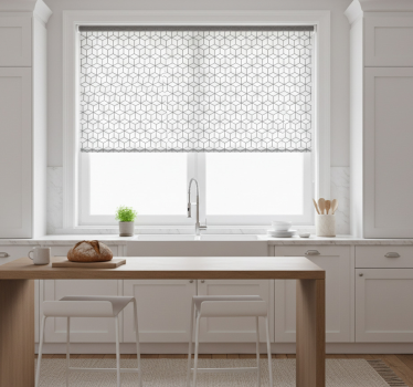 Store enrouleur cuisine cubes bordure style nordique - TenStickers