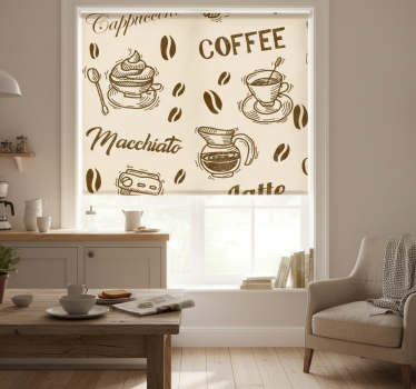 Store enrouleur cuisine design variétés de café - TenStickers