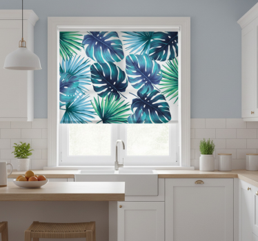 Store enrouleur cuisine feuilles tropicales californiennes - TenStickers