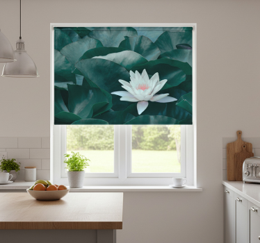 Store enrouleur cuisine fleur de lotus blanche zen - TenStickers