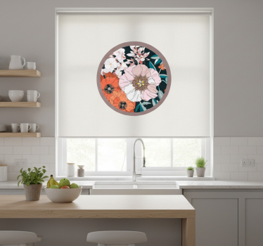 Store enrouleur cuisine fleurs de chiots en cercle - TenStickers