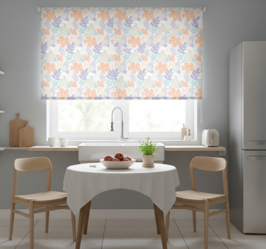 Store enrouleur cuisine fleurs originales nordiques - TenStickers