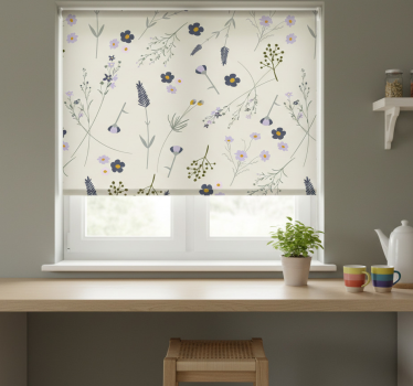Store enrouleur cuisine fleurs sauvages violettes - TenStickers