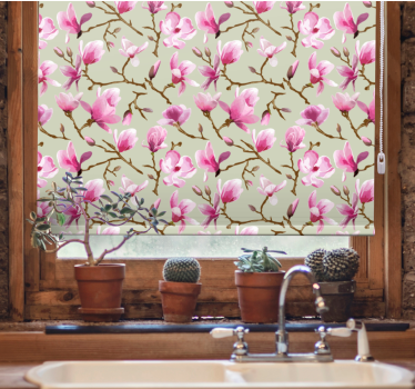 Store enrouleur cuisine floraison de mangolia rose - TenStickers