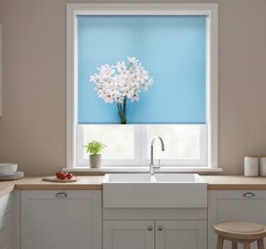 Store enrouleur cuisine fond bleu jazmin - TenStickers