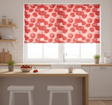 Store enrouleur cuisine fraises rouges abstraites - TenStickers