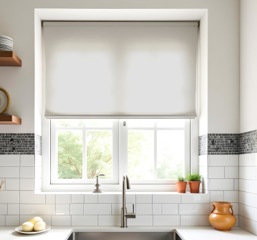 Store enrouleur cuisine gris clair monochrome - TenStickers