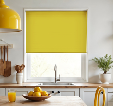 Store enrouleur cuisine monochrome jaune citron - TenStickers