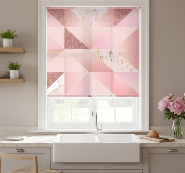 Store enrouleur cuisine marbre rose doré - TenStickers