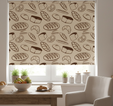 Store enrouleur cuisine motif boulangerie sans couture - TenStickers