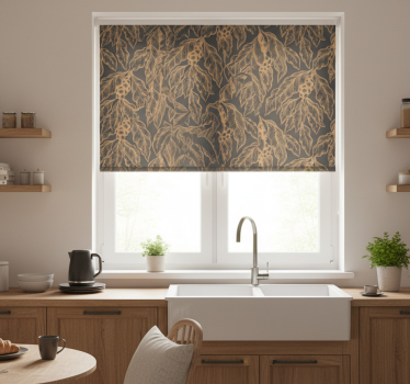 Store enrouleur cuisine motif branche de café - TenStickers