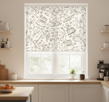 Store enrouleur cuisine motif café ensemble - TenStickers