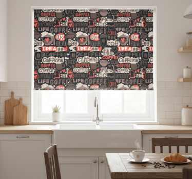 Store enrouleur cuisine motif café typographique - TenStickers