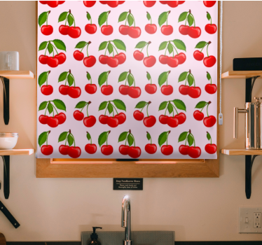 Store enrouleur cuisine motif cerise rouge - TenStickers