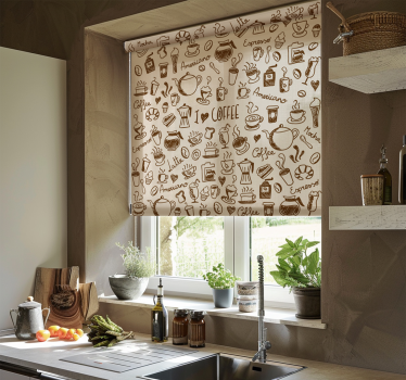 Store enrouleur cuisine motif de café - TenStickers