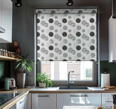 Store enrouleur cuisine motif de cercles gris - TenStickers