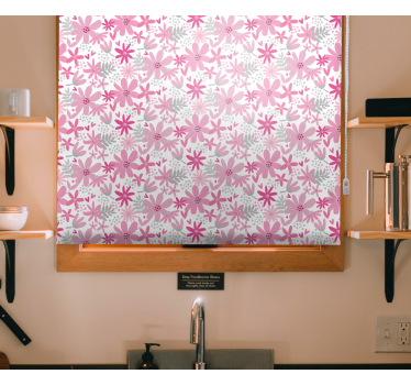 Store enrouleur cuisine motif de fleurs roses - TenStickers