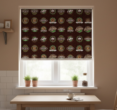 Store enrouleur cuisine motif emblème café - TenStickers
