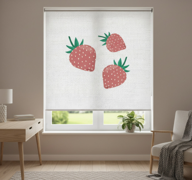Store enrouleur cuisine motif fraises colorées manuscrit - TenStickers