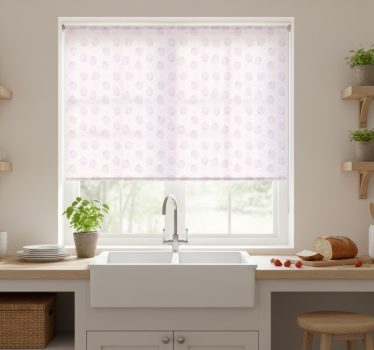 Store enrouleur cuisine motif fraises sur rose - TenStickers