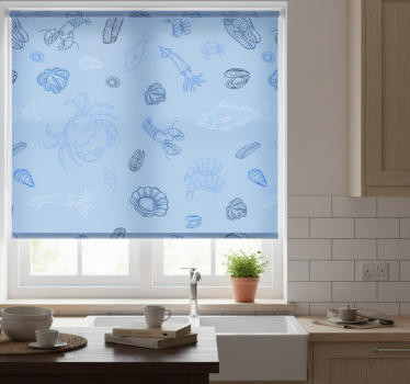 Store enrouleur cuisine motif fruits de mer - TenStickers