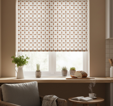 Store enrouleur cuisine motif géométrique beige - TenStickers