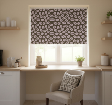 Store enrouleur cuisine motif grains de café - TenStickers