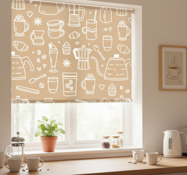 Store enrouleur cuisine motif tasses et verres - TenStickers