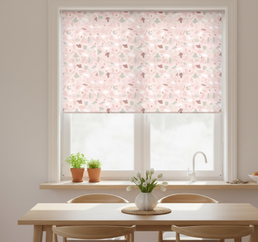 Store enrouleur cuisine motif terrazzo nuances roses - TenStickers