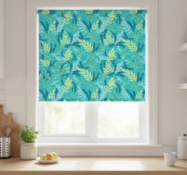Store enrouleur cuisine motif tropical bleu - TenStickers