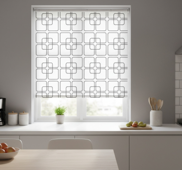 Store enrouleur cuisine motif urbain carrés noirs - TenStickers