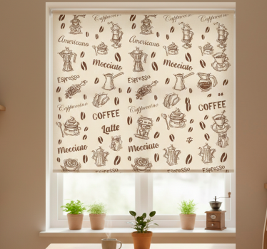 Store enrouleur cuisine motifs de café en 3d - TenStickers