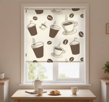Store enrouleur cuisine motifs de tasses à café - TenStickers