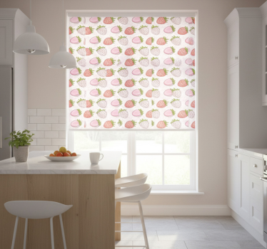 Store enrouleur cuisine motifs fraises - TenStickers