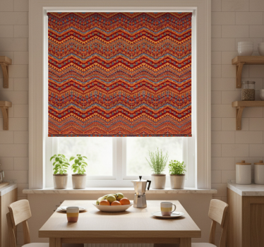 Store enrouleur cuisine motifs tribaux rouges - TenStickers
