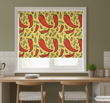 Store enrouleur cuisine piments rouges et verts - TenStickers