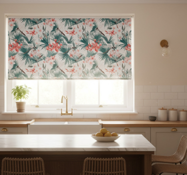 Store enrouleur cuisine plantes et fleurs tropicales - TenStickers