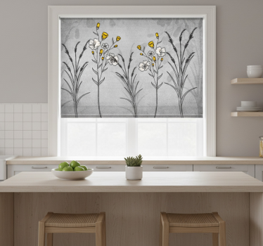 Store enrouleur cuisine plantes grises scandinaves - TenStickers
