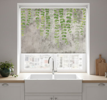 Store enrouleur cuisine plantes suspendues béton - TenStickers