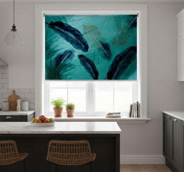 Store enrouleur cuisine plume aquarelle esthétique - TenStickers
