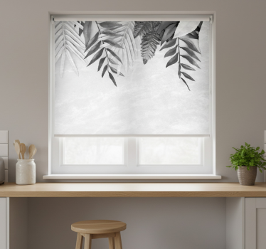 Store enrouleur cuisine plumes grises suspendues - TenStickers