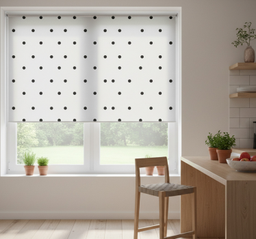 Store enrouleur cuisine pois noirs style nordique - TenStickers