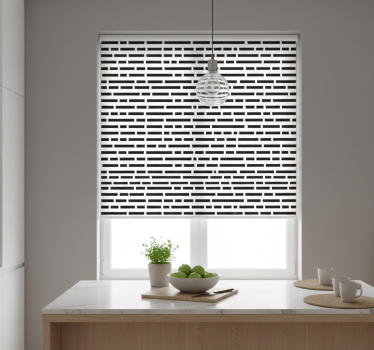 Store enrouleur cuisine rectangles noirs et blancs nordiques - TenStickers
