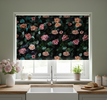 Store enrouleur cuisine roses corail roses - TenStickers
