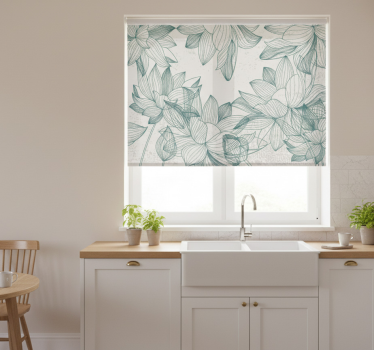 Store enrouleur cuisine silhouettes de fleurs - TenStickers