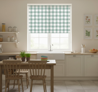 Store enrouleur cuisine tartan vert - TenStickers