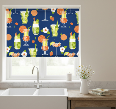 Store enrouleur cuisine vintage avec cocktails - TenStickers