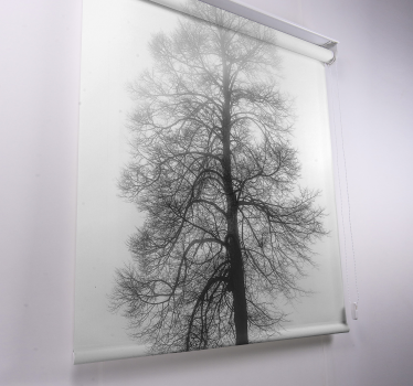 Store enrouleur salon arbre tons gris - TenStickers