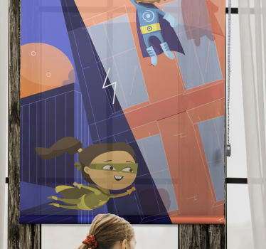 Store enrouleur pour chambre enfant aventure de super-héros - TenStickers