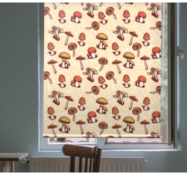 Store enrouleur fleurs et de plantes motif forêt champignon - TenStickers